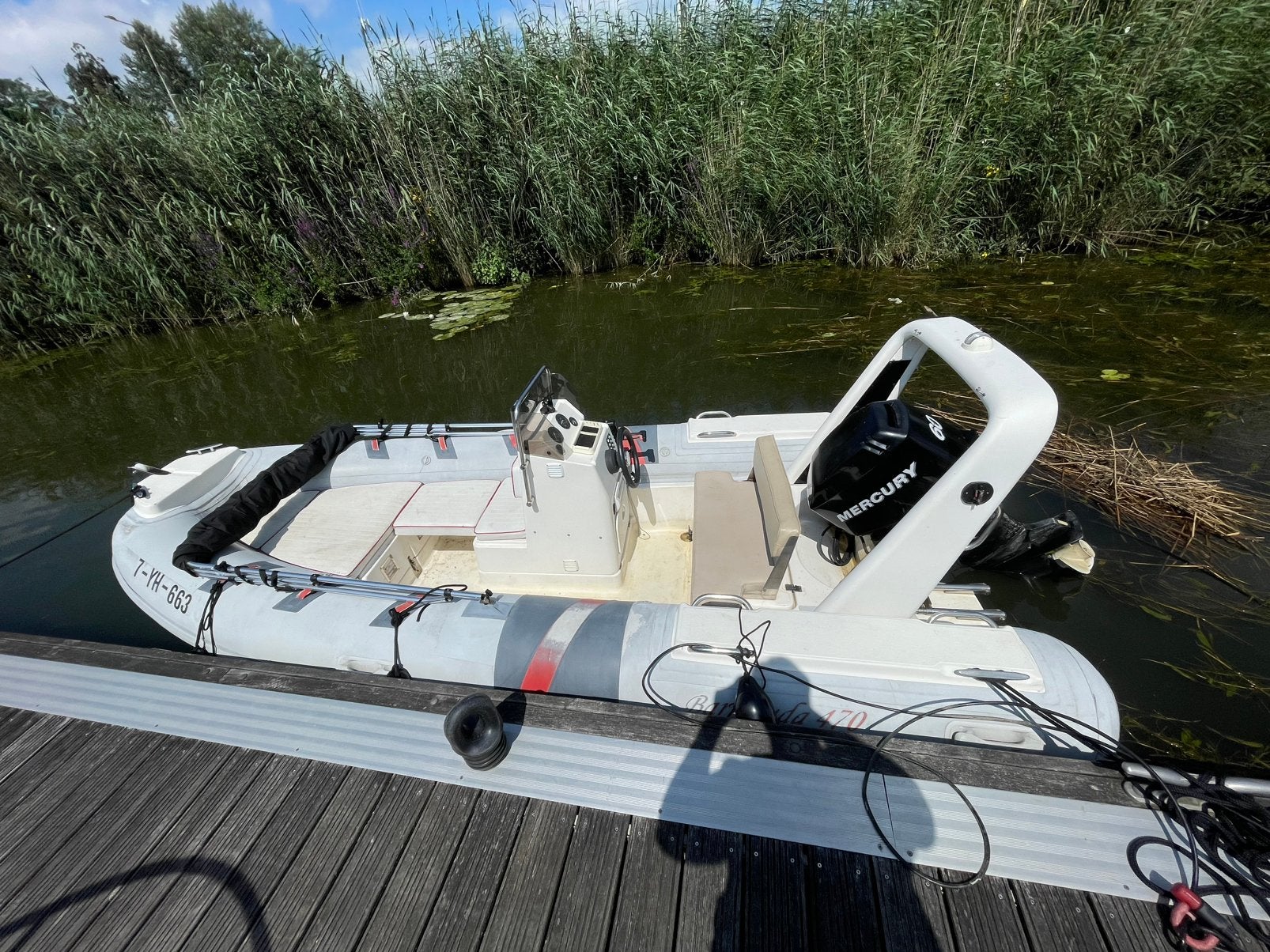 RIB 60 pk mercury 4T injectie met trailer, Gebruikt, 5 m, Rib, Polyester