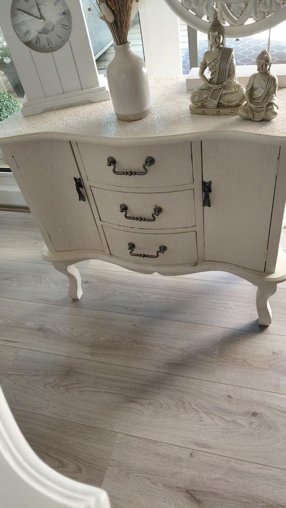 Wit Barok brocante kastje, Ophalen, Gebruikt, 25 tot 50 cm, 50 tot 100 cm