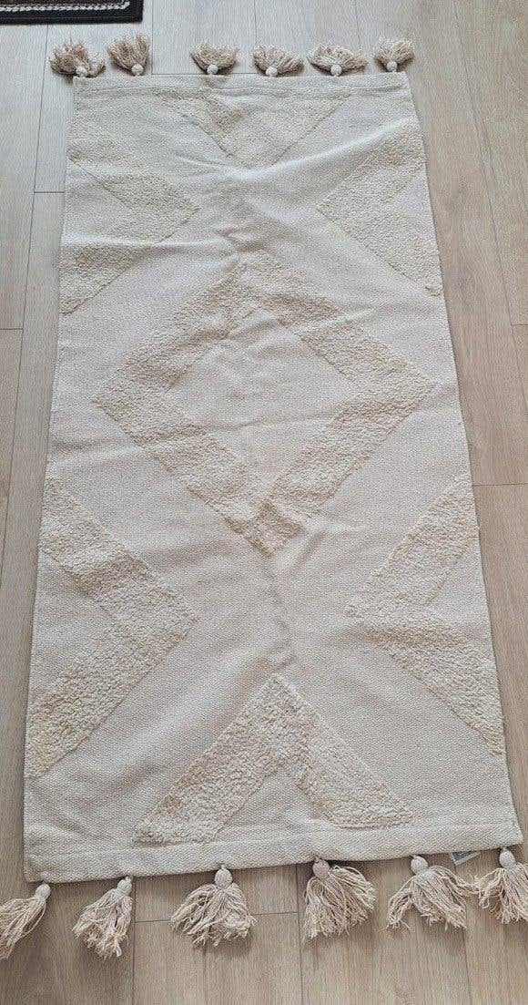 H&M Home Vloerkleed - Beige/Crème 60x130cm, Crème, 100 tot 150 cm, Bohemian, Modern, Zo goed als nieuw