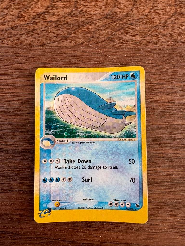 Pokemon kaart Wailord – Rare Star (2003), Ophalen of Verzenden, Zo goed als nieuw