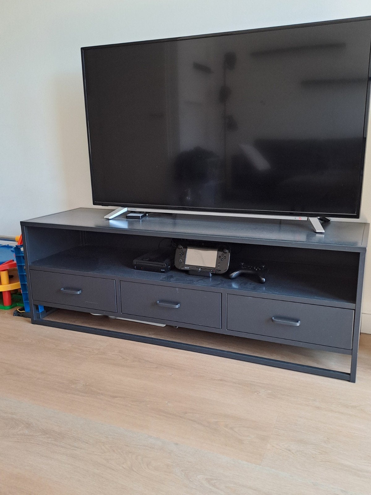 Industrieel TV-meubel met lades 150cm, Gebruikt, 150 tot 200 cm, Minder dan 100 cm, Industrieel