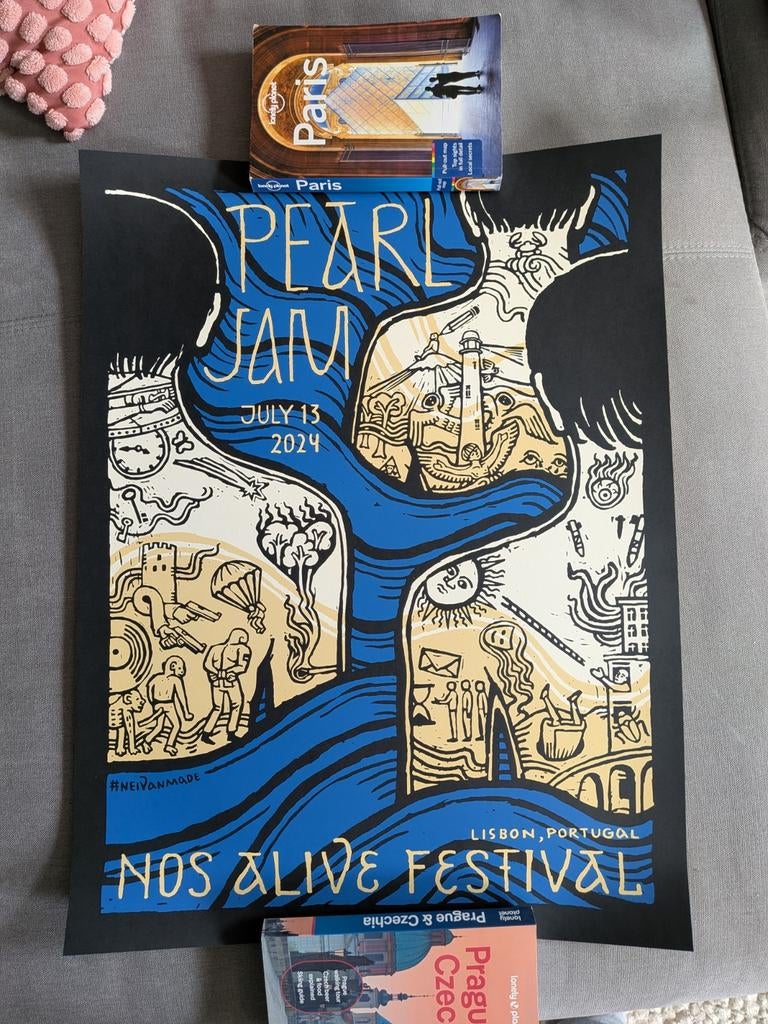 Poster Pearl Jam Nos Alive Portugal 2024, Verzamelen, Posters, Ophalen of Verzenden