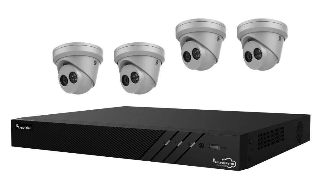Truvision camera systeem NVR12c + 4 x turret 4mp, Audio, Tv en Foto, Videobewaking, Zo goed als nieuw, Buitencamera, Ophalen of Verzenden