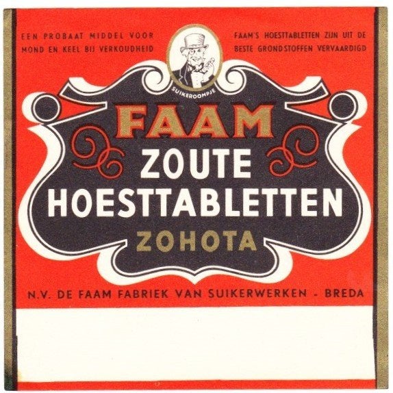 oud Faam etiket drop (3), Verzamelen, Verzenden, Gebruikt, Overige typen