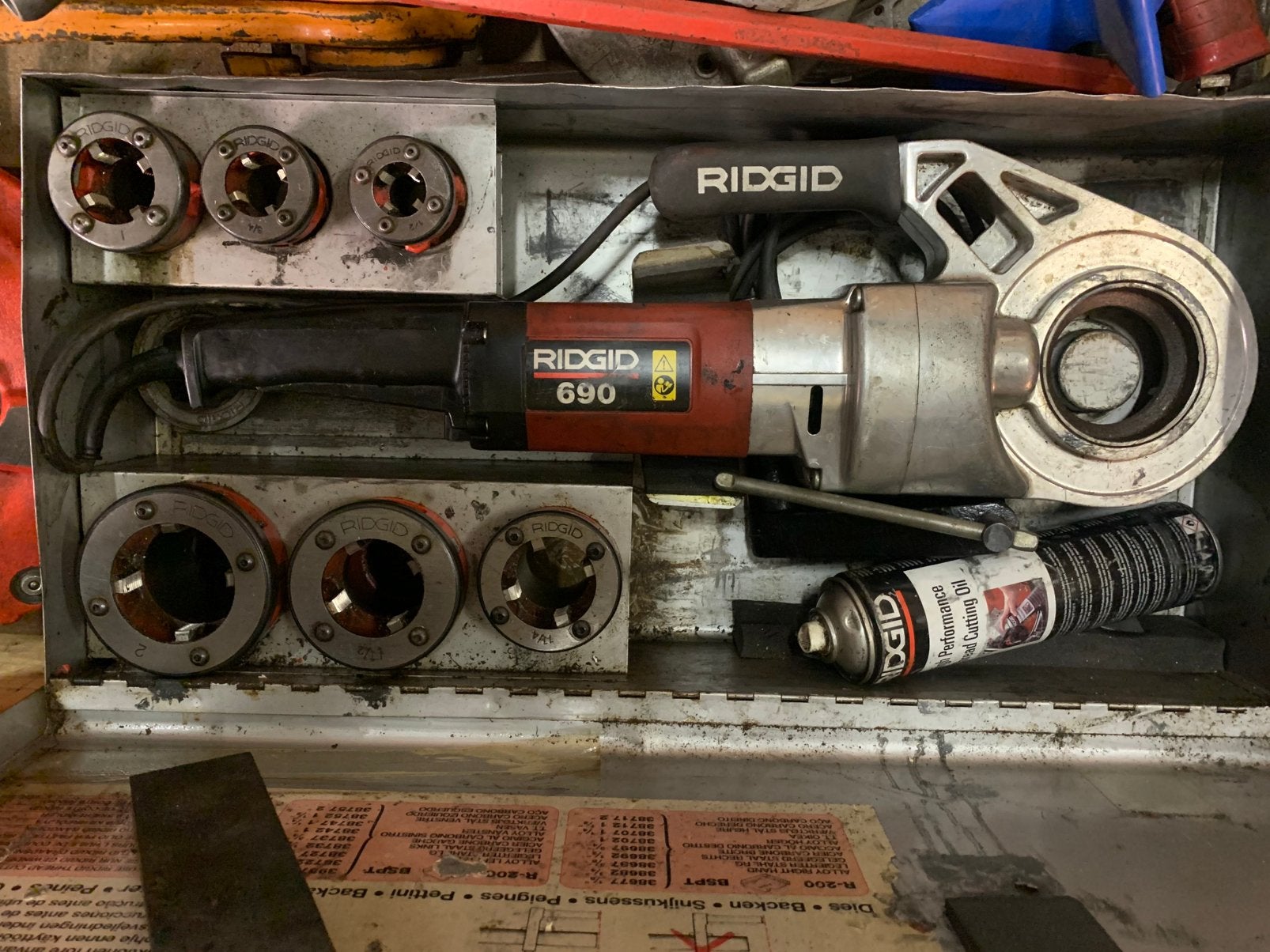 Ridgid 690 draadsnijmachine, Ophalen of Verzenden, Gebruikt