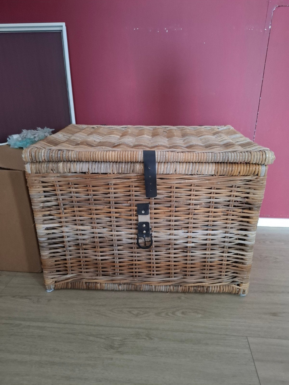 Rieten opbergmand - Zo goed als nieuw, Ophalen, 50 tot 100 cm, Zo goed als nieuw, 50 tot 75 cm