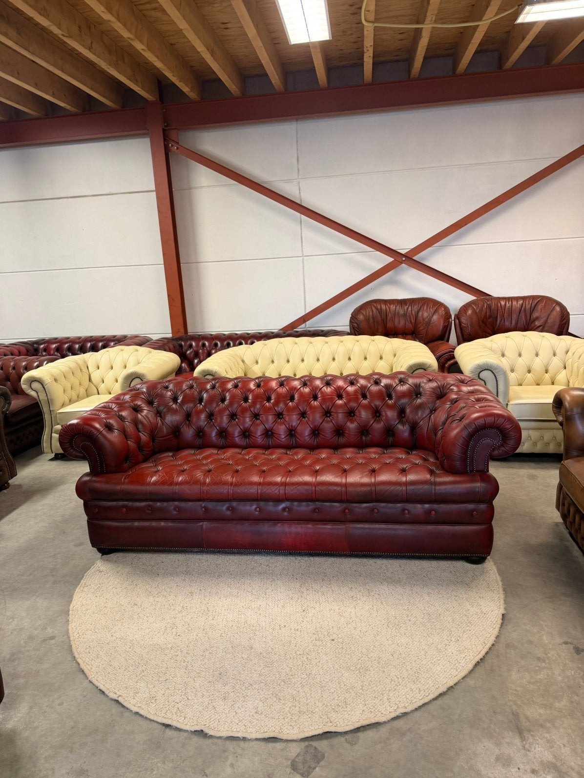 Oxblood rood chesterfield bank bankstel XL Z.G.A.N., 2871SK, Verzenden, Klassieke, Mariansoliak8@gmail.com