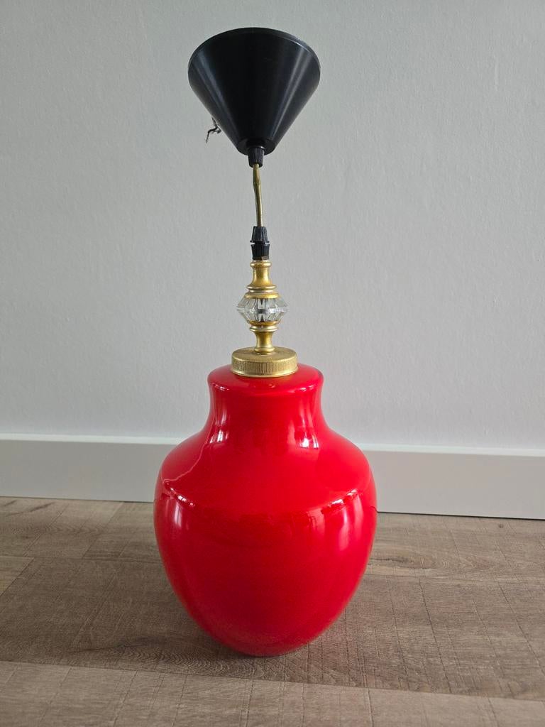 Zeldzame murano glazen Italiaanse 70S design Plafondlamp, Ophalen of Verzenden