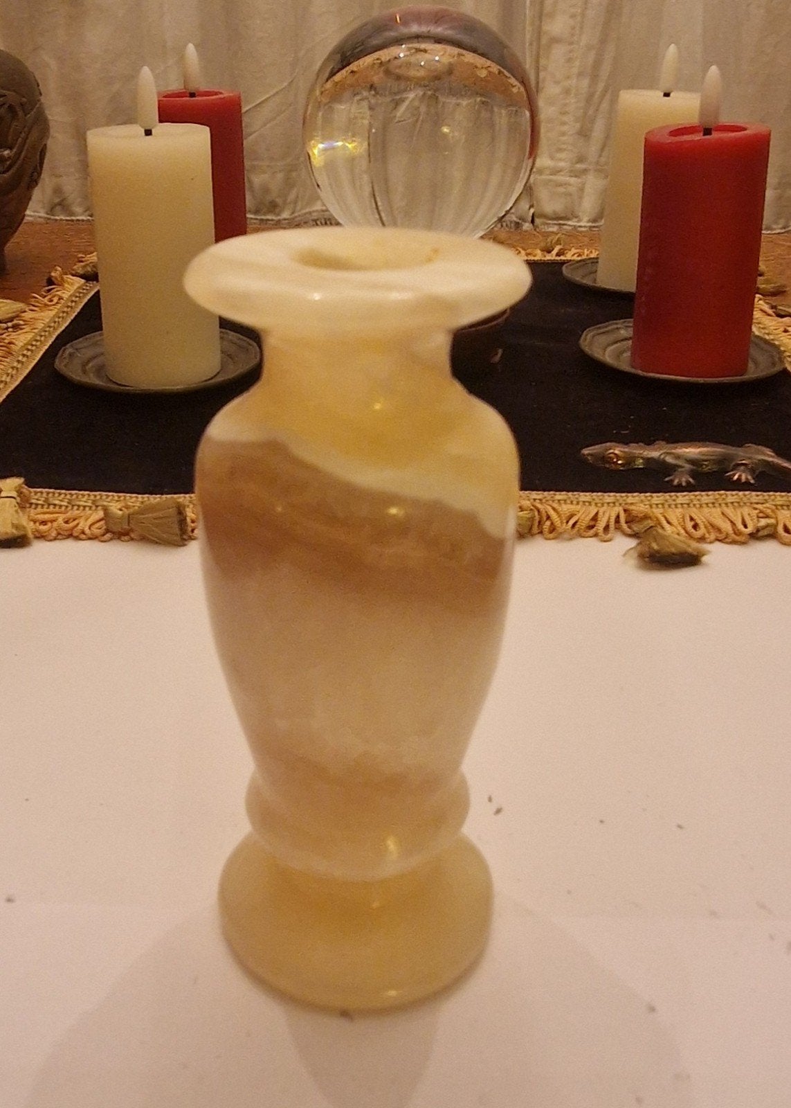 Elegante Albasten Vaas - 12 cm Hoog, Ophalen of Verzenden