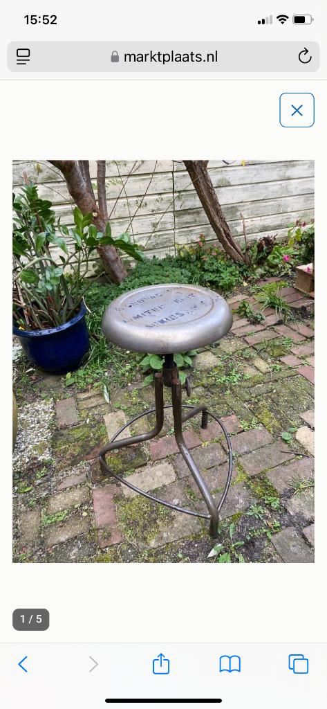 Design kruk staal, Ophalen of Verzenden, Gebruikt, Staal