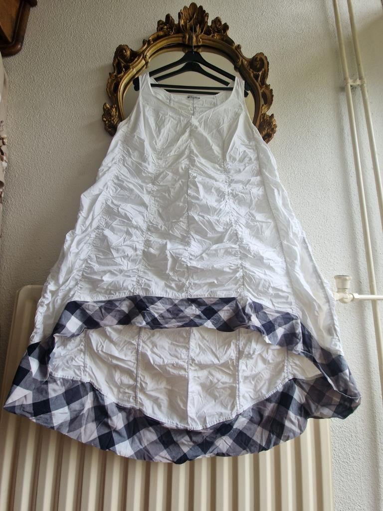 Hebbeding wit elastiek kreukel apart a lijn zomer tuniek, Hebbeding, Ophalen of Verzenden, Gedragen, Blouse of Tuniek