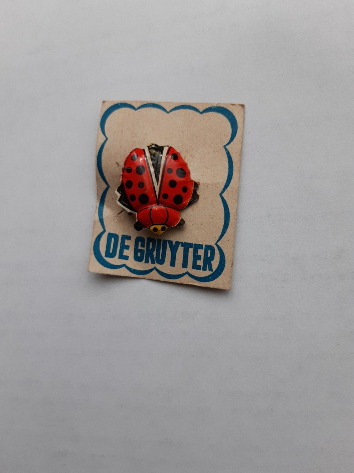 Vintage De Gruyter Lieveheersbeestje Speldje, Verzamelen, Ophalen of Verzenden, Gebruikt, Dier of Natuur, Speldje of Pin