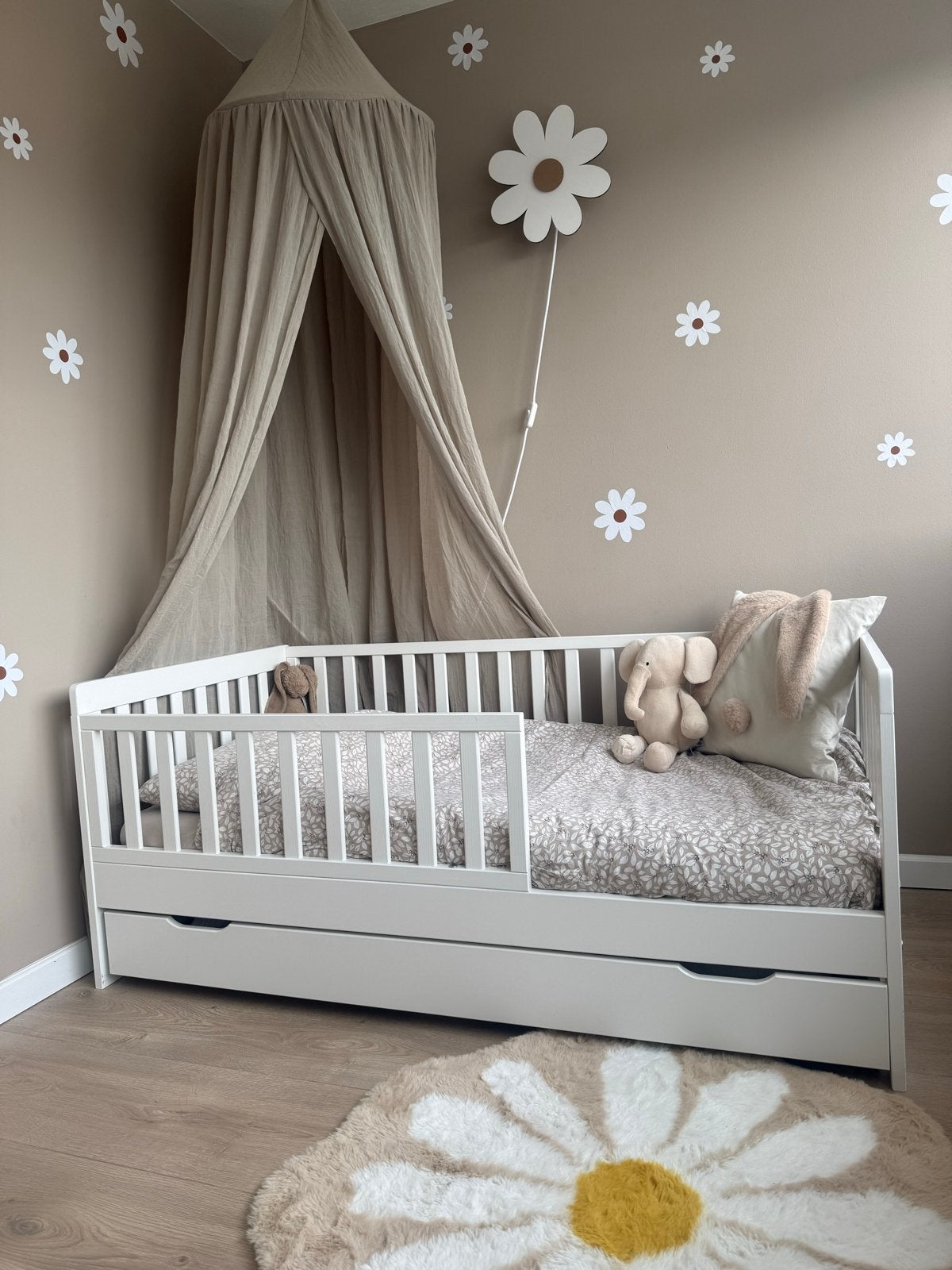 Petit Amelie Peuterbed 140x70 met lade - Keurige staat, Ophalen, Wit, 190 cm of minder, Zo goed als nieuw
