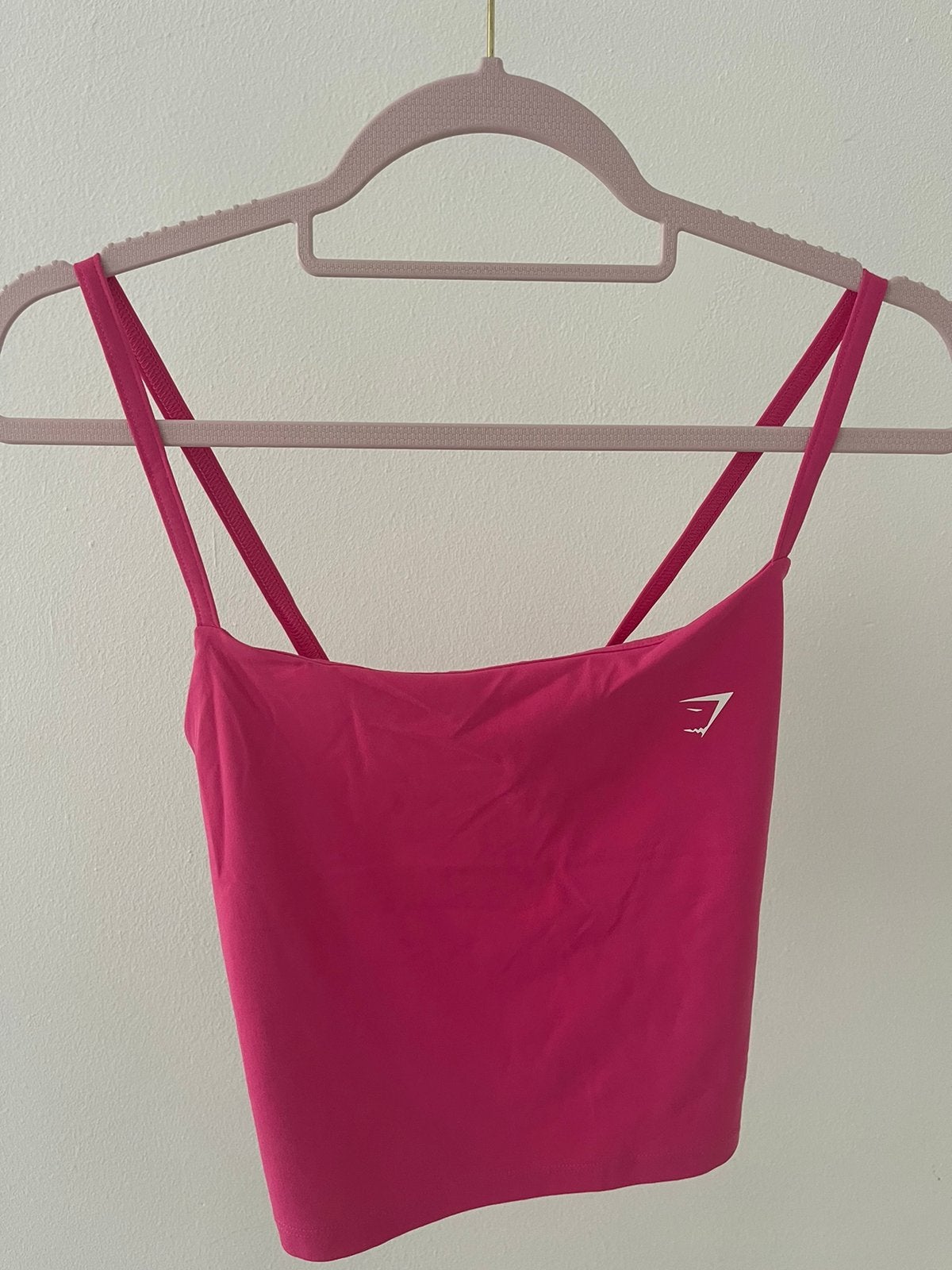 Gymshark Strappy Crop Cami Tank - Bright Fuchsia, Ophalen, Maat 42/44 (L), Zo goed als nieuw, Roze