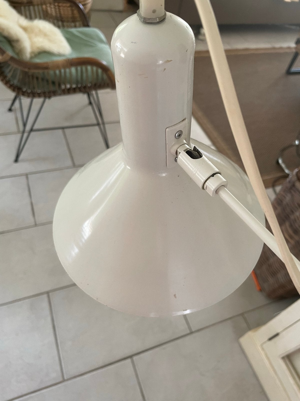 Vintage vloerlamp in crème kleur, Ophalen