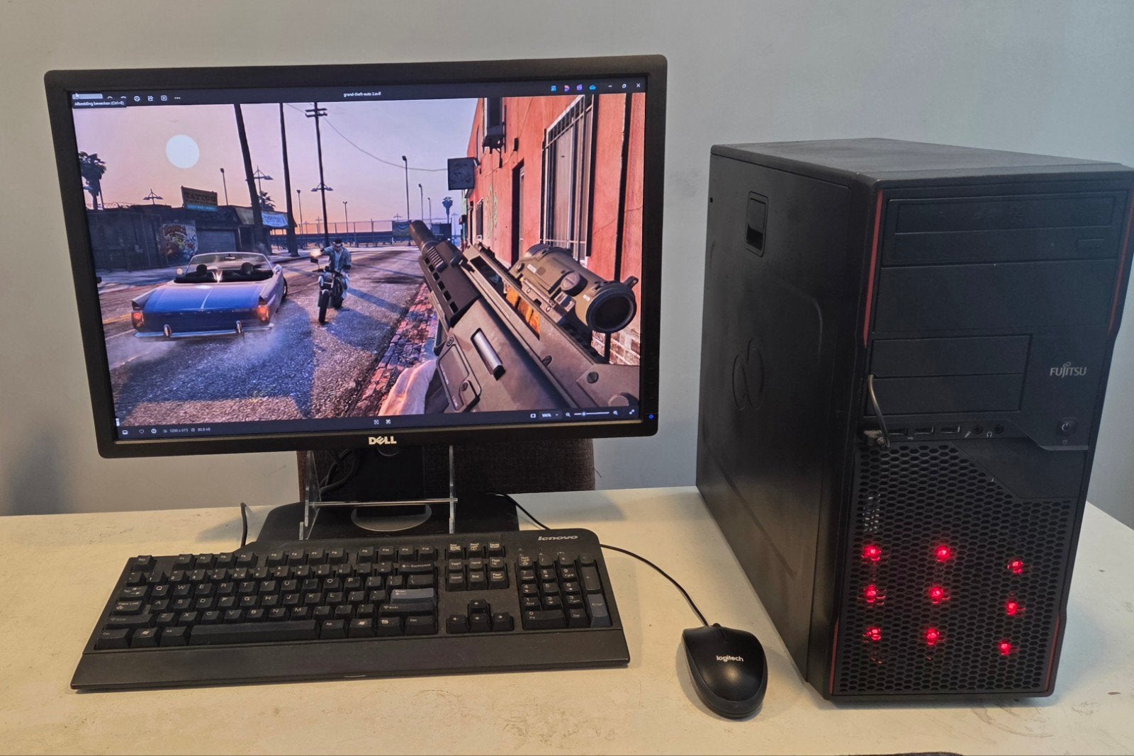 Complete computer set i7-Ssd/Hdd-16GB-4GB Videokaart-24 Inch, Met monitor, Fujitsu Esprimo, Ophalen of Verzenden, Gaming