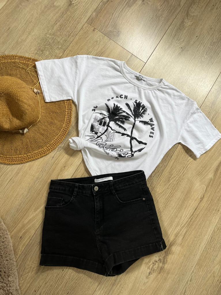 Mooi Zara setje topje /tshirt en zwart kort broekje mt XS, Maat 38/40 (M), Zwart, Ophalen of Verzenden, Zo goed als nieuw