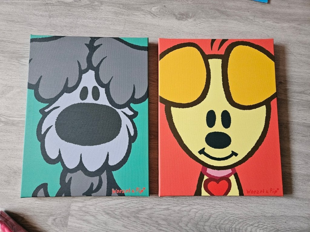 Woezel en Pip canvas, Minder dan 50 cm, Ophalen of Verzenden, Zo goed als nieuw, Schilderij