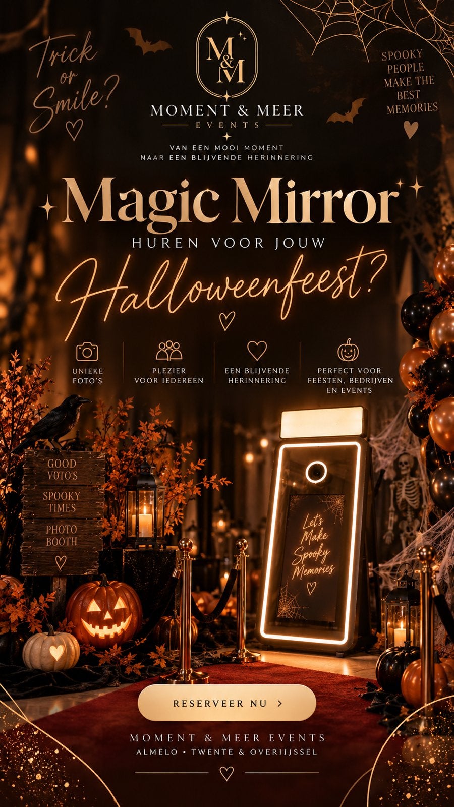 Halloween Photobooth huren, Magic Mirror Twente Overijssel, Ophalen, Zo goed als nieuw, Halloween of Griezel
