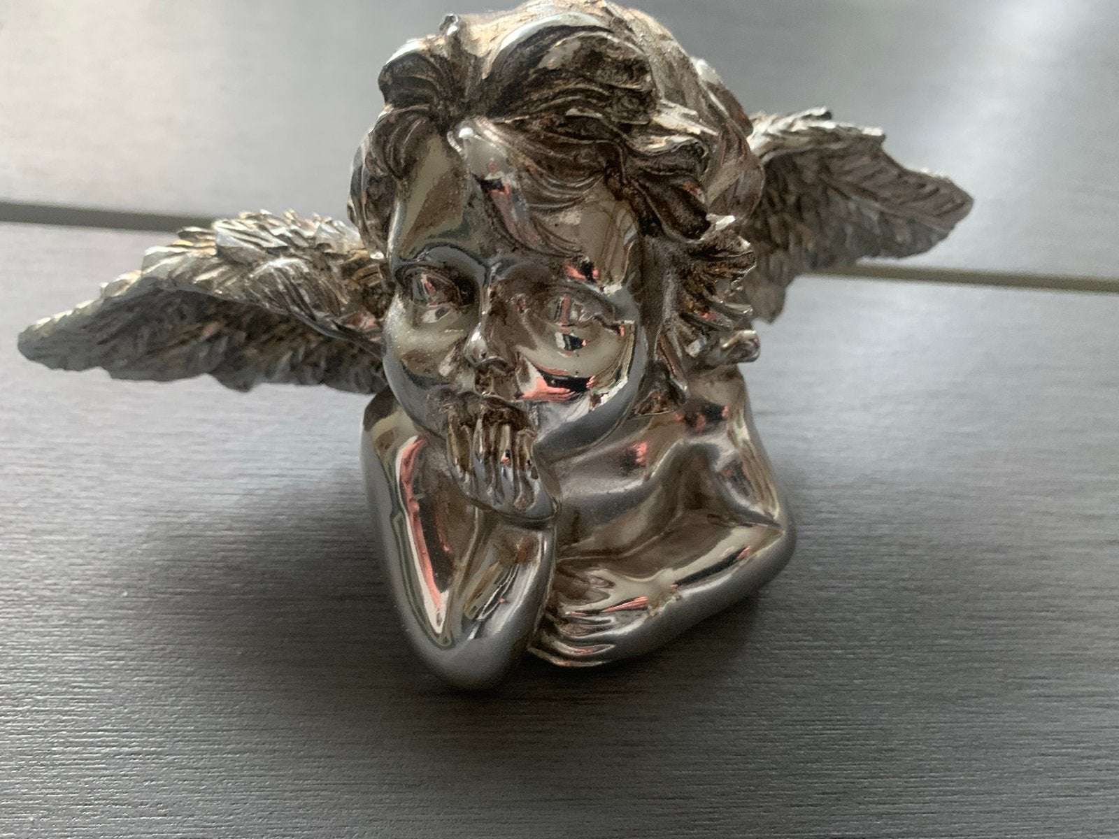Zilverkleurig Engeltje Decoratiebeeldje nieuw