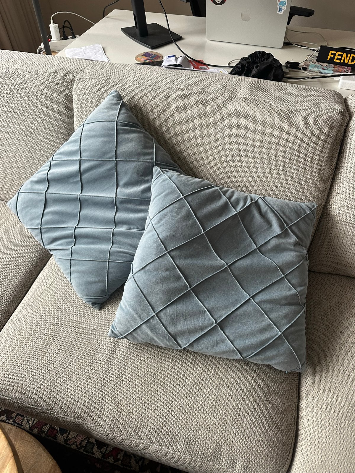 Ikea kussens - set van 2, lichtblauw, Huis en Inrichting, Blauw, IKEA, Afneembare hoes, Vierkant