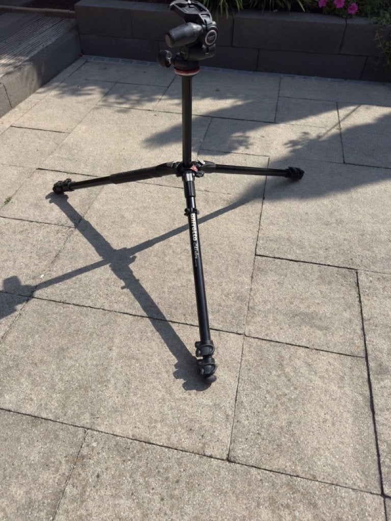 Manfrotto MT290XTA3 Aluminium Statief + Manfrotto MH804 kop, Met balhoofd, Zo goed als nieuw, 175 cm of meer, Manfrotto