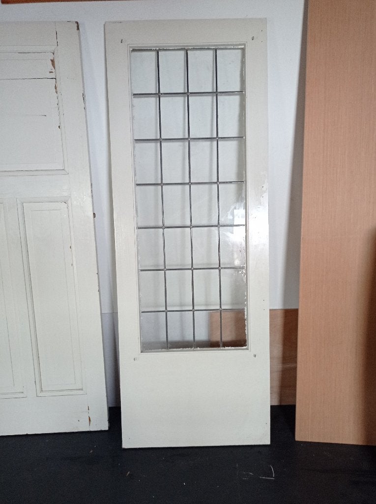 Binnendeur met blank glas en lood, 77,5 x 211,5 x 4,2 cm, Ophalen, Gebruikt, Minder dan 80 cm, Binnendeur