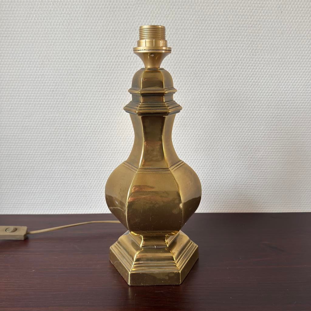 Brede Koperen Klassieke Tafellamp, Lampenvoet, Koper, Ophalen of Verzenden, Koper