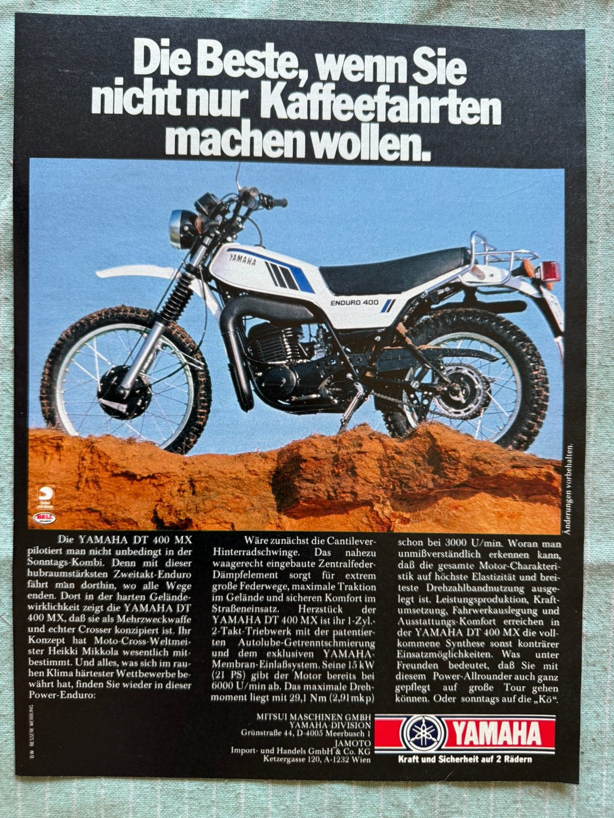 Advertentie 1979 Yamaha DT400 MX, Verzenden, Zo goed als nieuw, Motoren