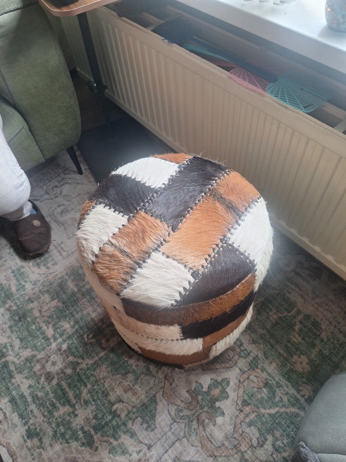 poef dierenhuid, Ophalen, Minder dan 50 cm, Rond, Minder dan 50 cm