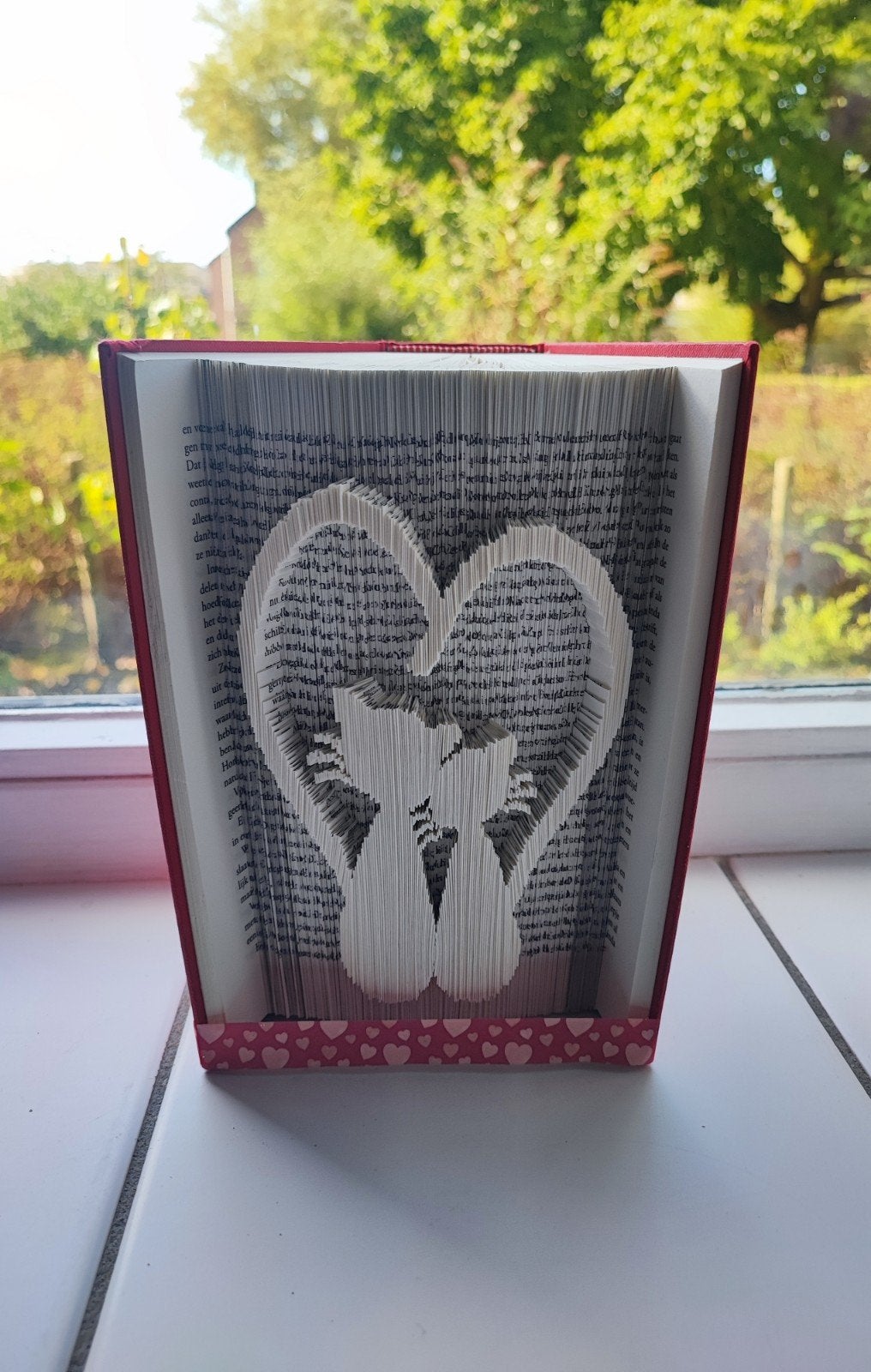 Uniek Boekvouwkunstwerk: Lieve Poesjes in Hartvorm, Gebruikt, Handgemaakt, Dieren, Meerkleurig