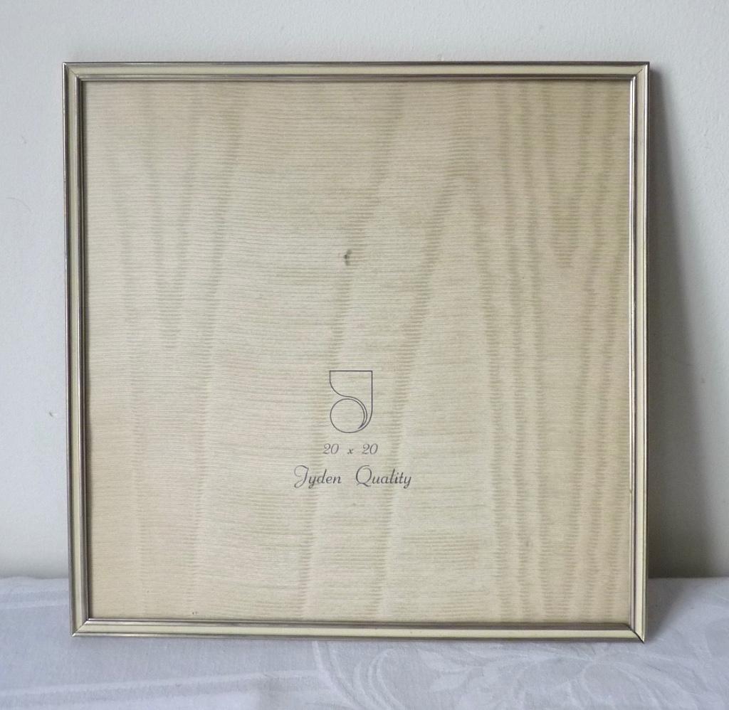 verzilverde vierkante fotolijst, Jyden, jaren 70, Minder dan 50 cm, Metaal of Aluminium, Ophalen of Verzenden, Zo goed als nieuw