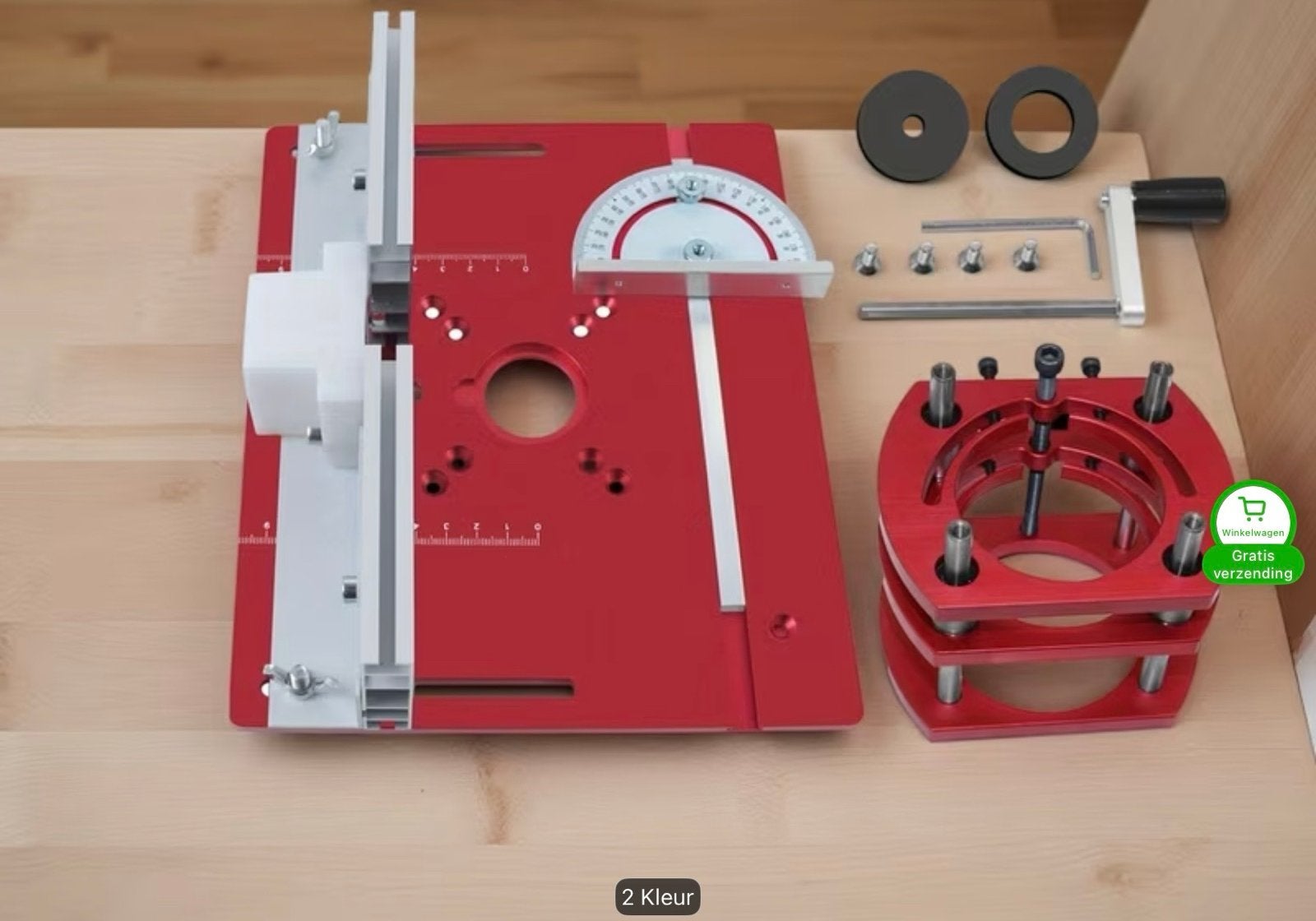 Freesplaat en lift set voor bovenfrees - Aluminium, Ophalen of Verzenden, Nieuw, Elektrisch, Bovenfrees