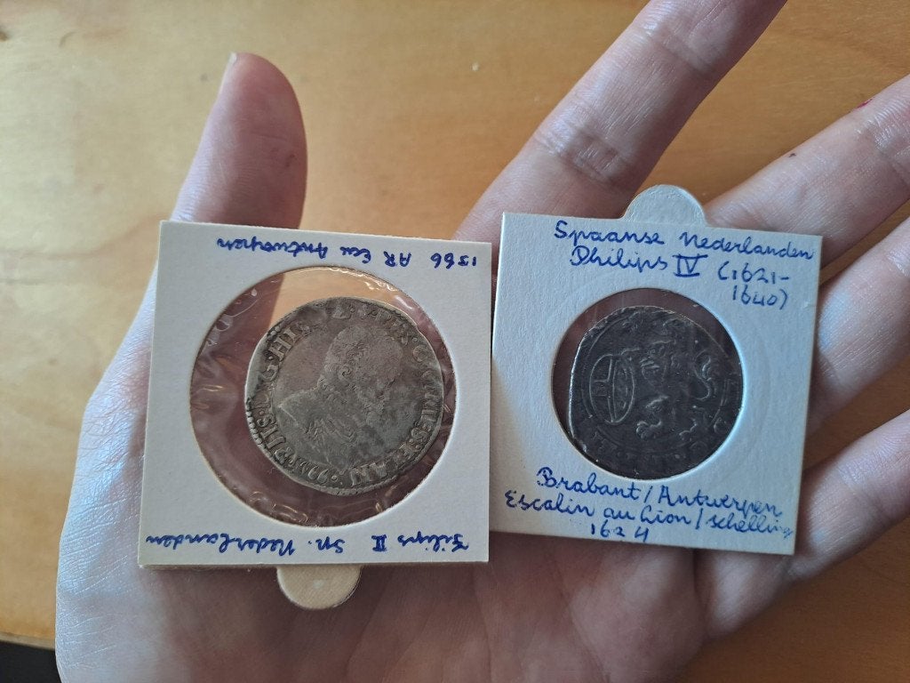 Brabant Escalin + 1/5 Philipsdaalder 1566-1624 - Zilver, Postzegels en Munten, Vóór koninkrijk, Setje, Zilver, Overige waardes