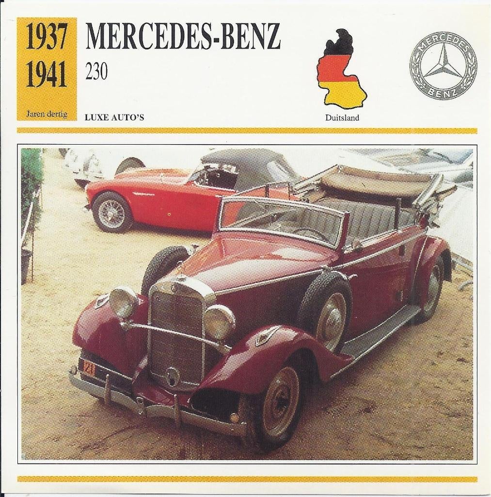 Krt13 autokaart mercedes benz 230 ( 1937 - 1941 ), Ophalen of Verzenden, Zo goed als nieuw, Auto's