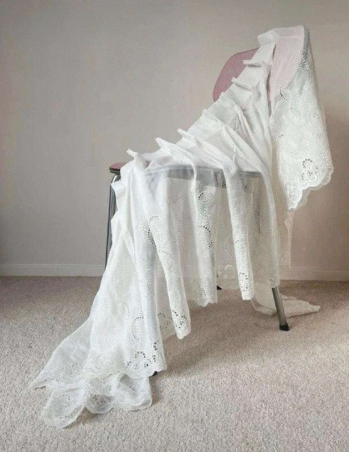 Vintage brocante gordijnen,216x96/180x50,5cm. Boho bohemian, Overige materialen, Gebruikt, Overige merken, 216 cm