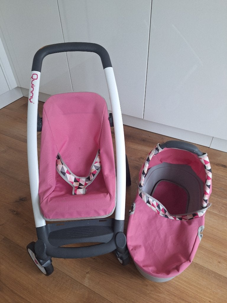 Quinny poppenwagen met reiswieg - Roze, Kinderen en Baby's, Ophalen, Gebruikt, Babypop