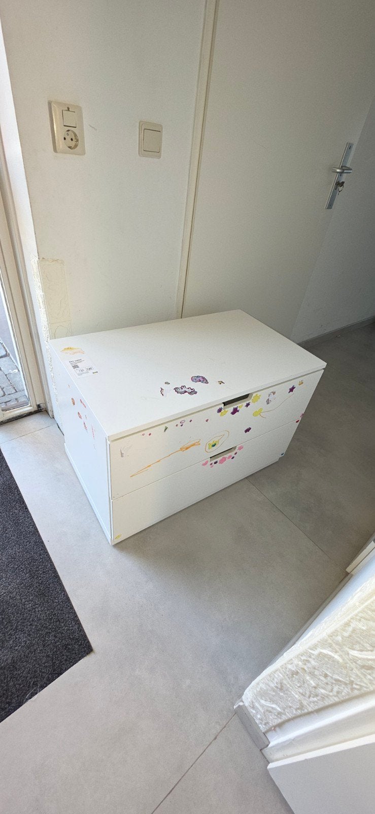 Witte ladekast met 2 laden - ideaal voor kinderkamer, Overige materialen, Gebruikt, 1 of 2 laden, Kinderlijk, Speels