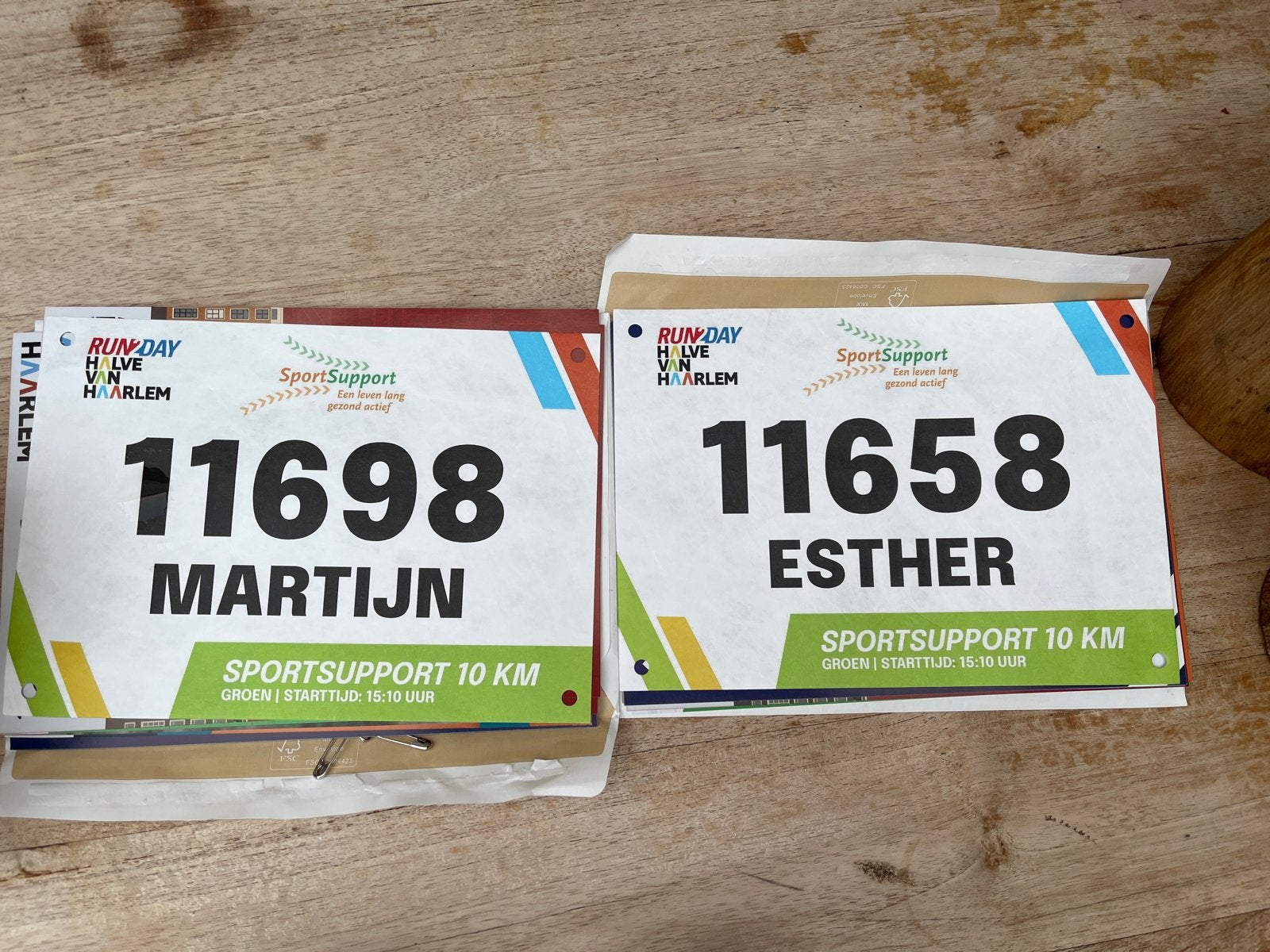 2 startbewijzen 10km (halve van Haarlem)