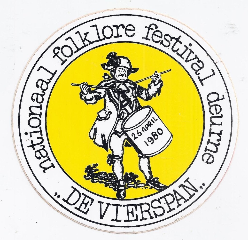 So186 sticker folklore festival deurne 1980, Ophalen of Verzenden, Zo goed als nieuw, Overige typen