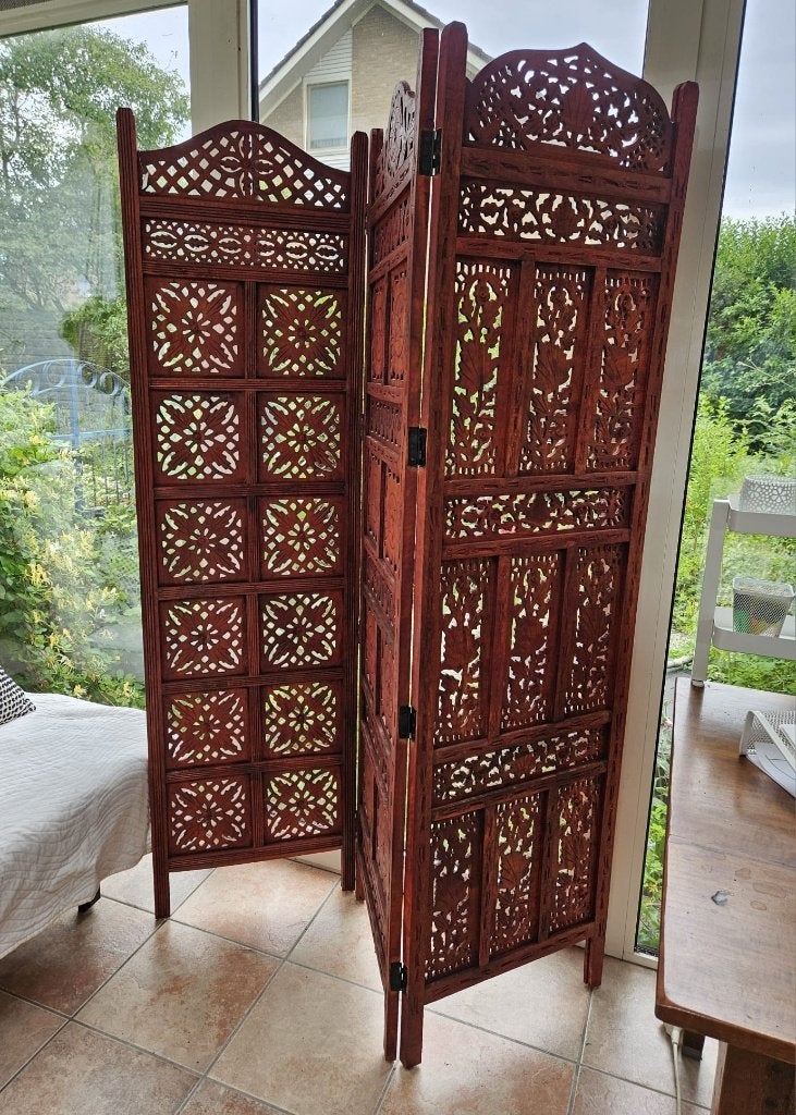 Vintage Kamerscherm - Handgemaakt en exclusief (India), Ophalen, Zo goed als nieuw