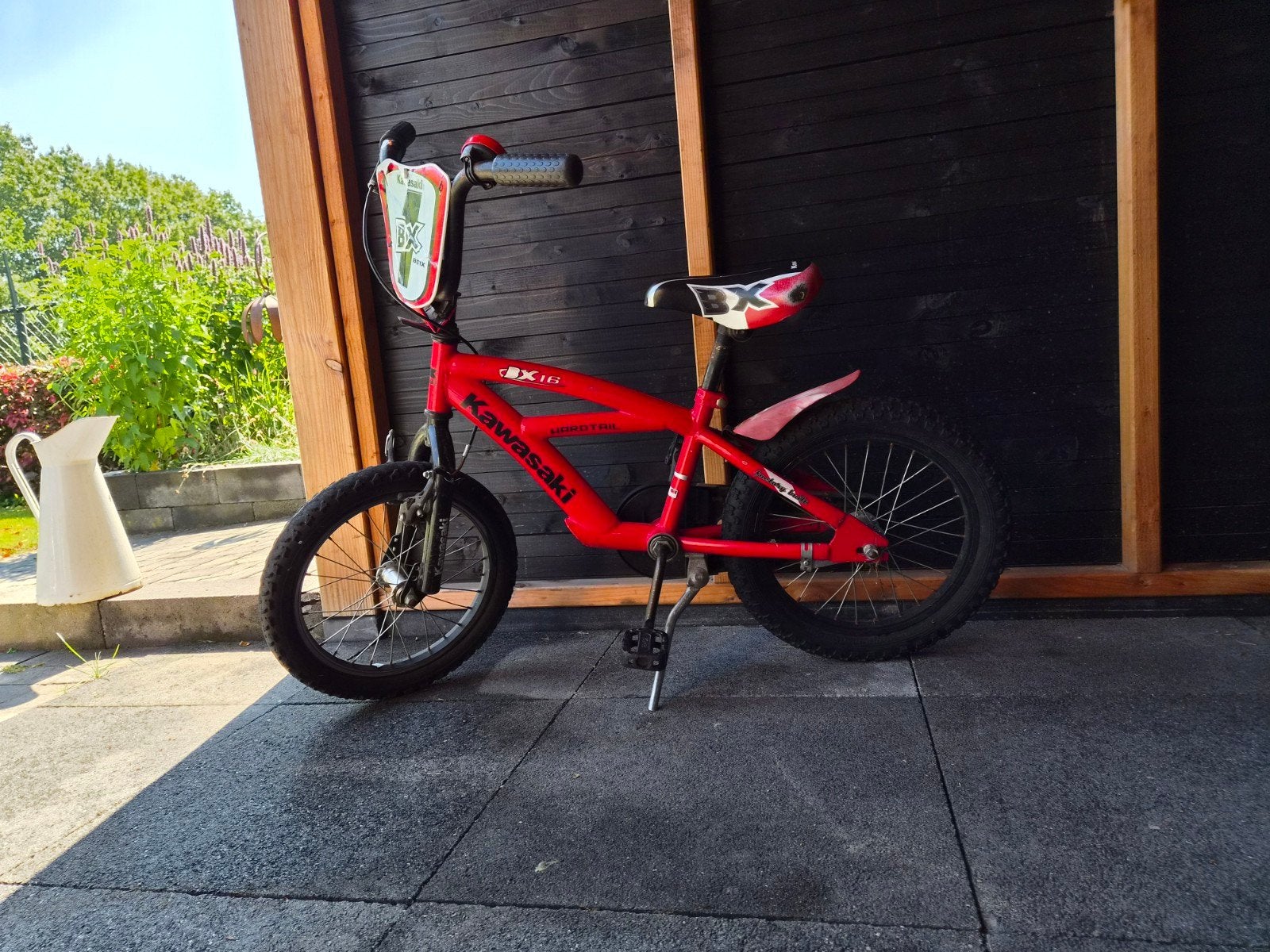 Kawasaki BX16 BMX Fiets - Rood, 16 inch, Fietsen en Brommers, Fietsen | Crossfietsen en BMX, Ophalen, Staal, Velgrem, V-brakes