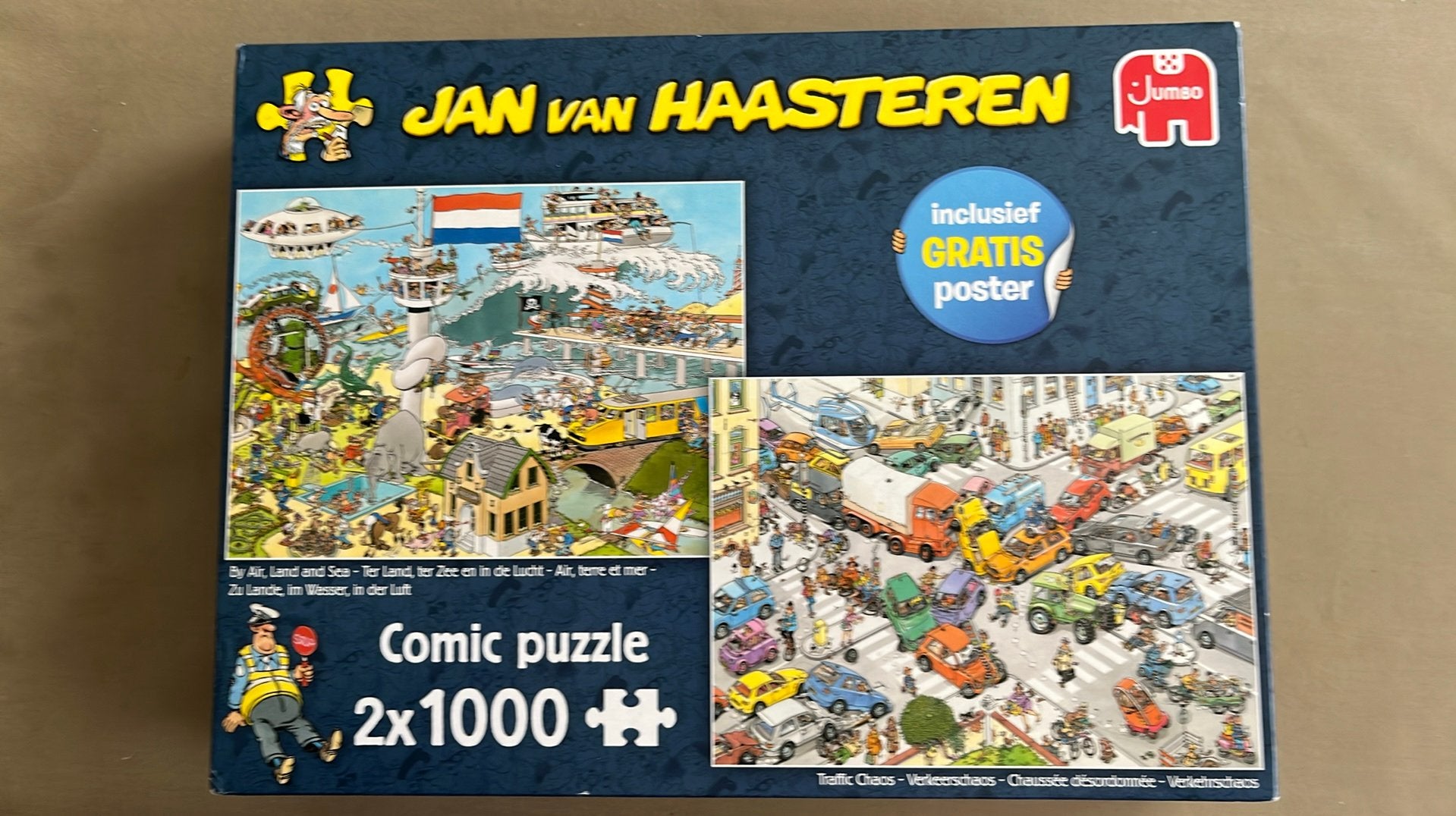 Jan v Haasteren 2x 1000 stukjes., Ophalen, 500 t/m 1500 stukjes, Zo goed als nieuw