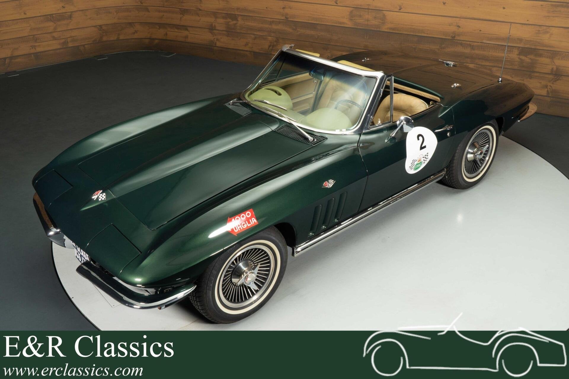 Corvette C2 Stingray Cabriolet | 1965, Auto's, Automaat, Achterwielaandrijving, Beige, Leder
