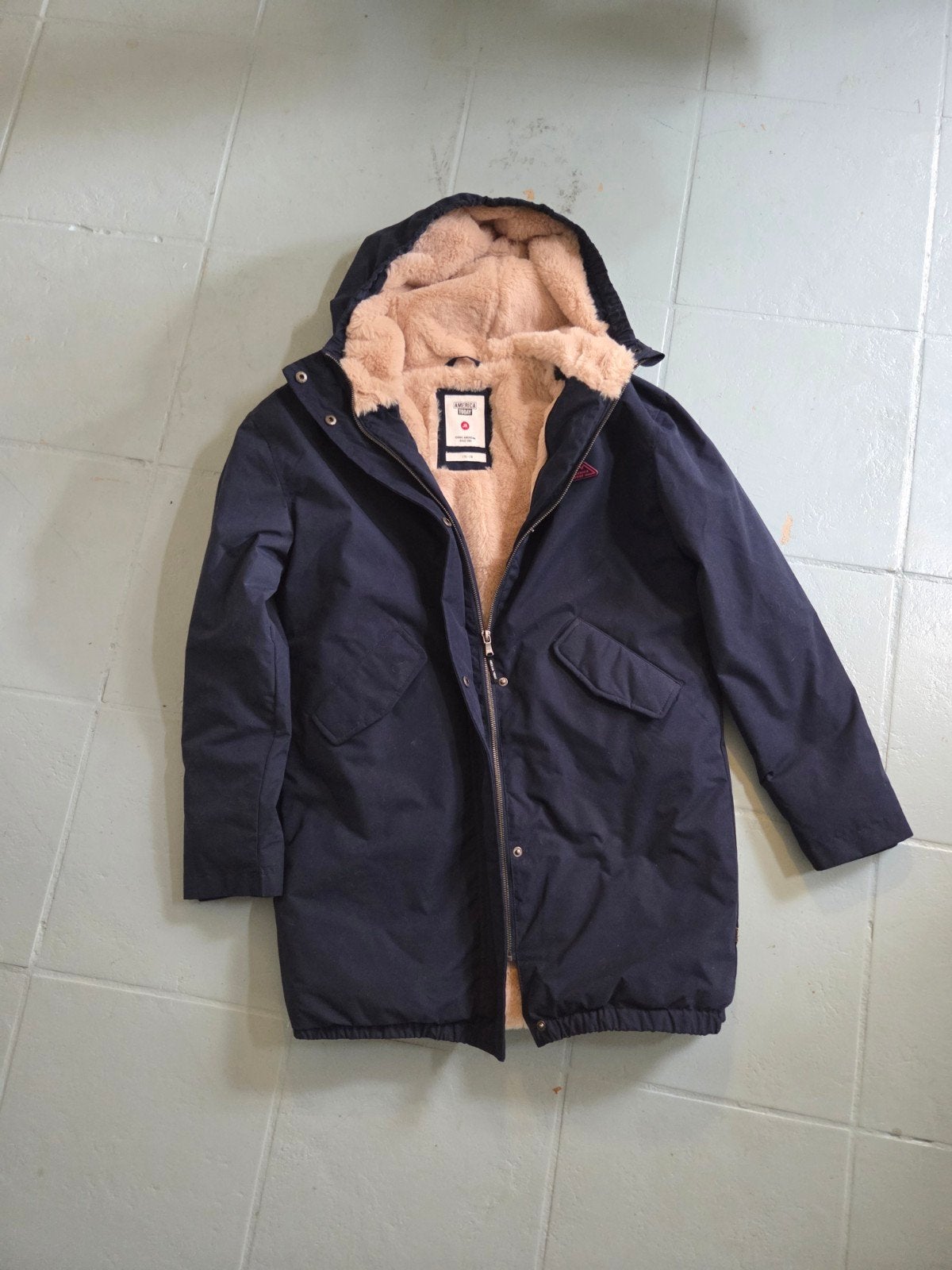 America Today Winterjas met teddy voering, Kleding | Dames, Jassen | Winter, Zo goed als nieuw, Blauw, Ophalen of Verzenden