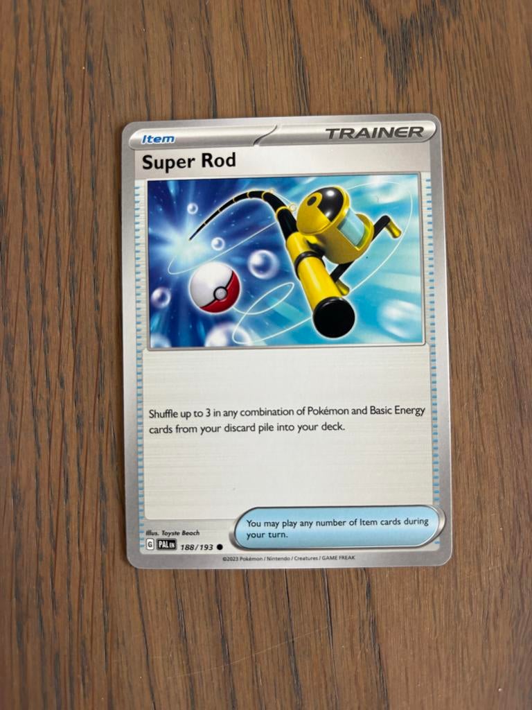 Pokémon TCG: Super Rod Trainer Kaart (PALEN 188/193), Ophalen of Verzenden, Zo goed als nieuw, Losse kaart