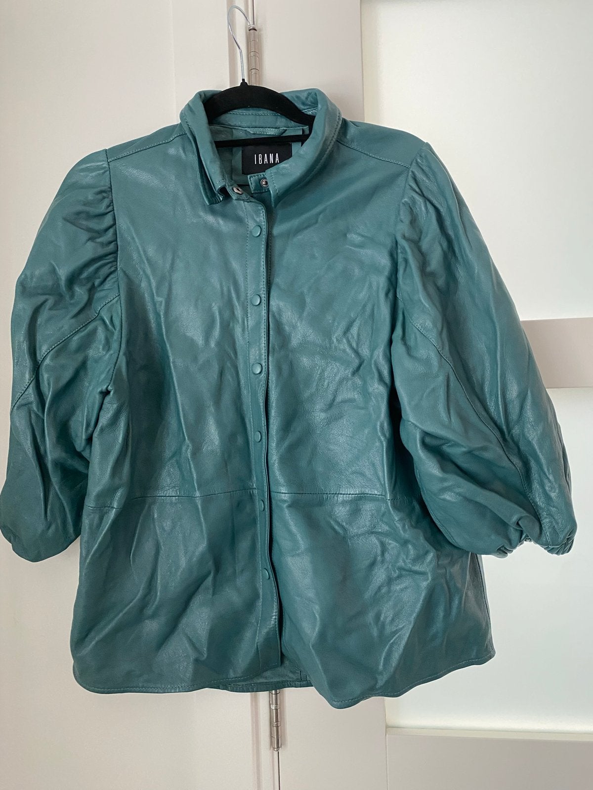 Ibana Leren Jasje/Blouse Maat 38 Groen, Ophalen of Verzenden, Gedragen, Maat 38/40 (M), Groen
