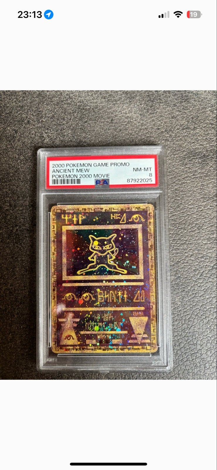 2000 Pokémon Game Promo Ancient Mew PSA 8, Hobby en Vrije tijd, Ophalen of Verzenden, Zo goed als nieuw, Losse kaart