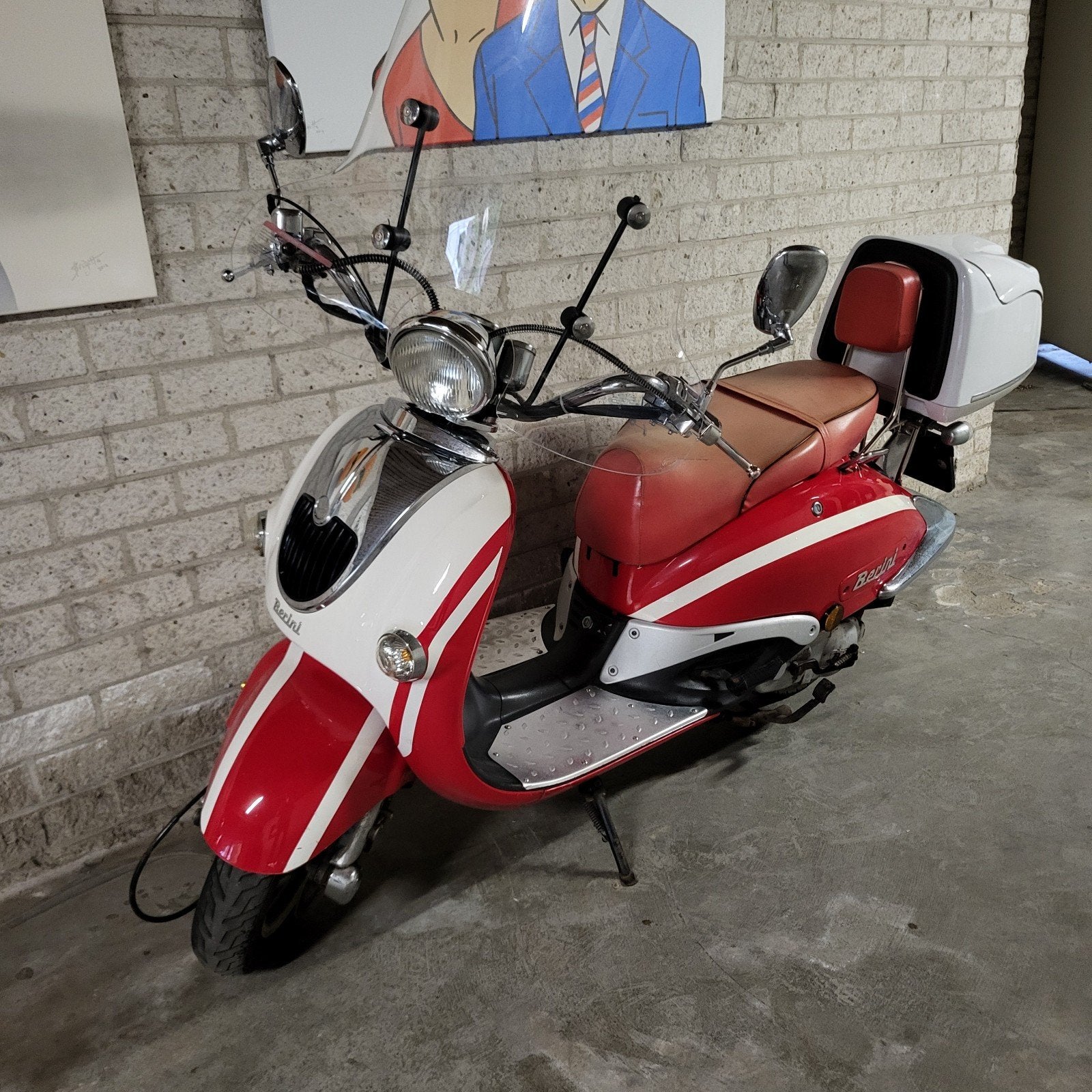 Berini Bella Scooter uit 2017 - Rood/Wit, Fietsen en Brommers, Ophalen, Gebruikt, Berini, Benzine
