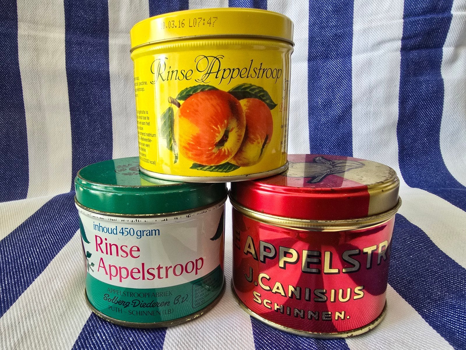Vintage Appelstroop Blikjes - Canisius, Solberg, Timson, Verzamelen, Blikken, Ophalen of Verzenden, Gebruikt, Overige